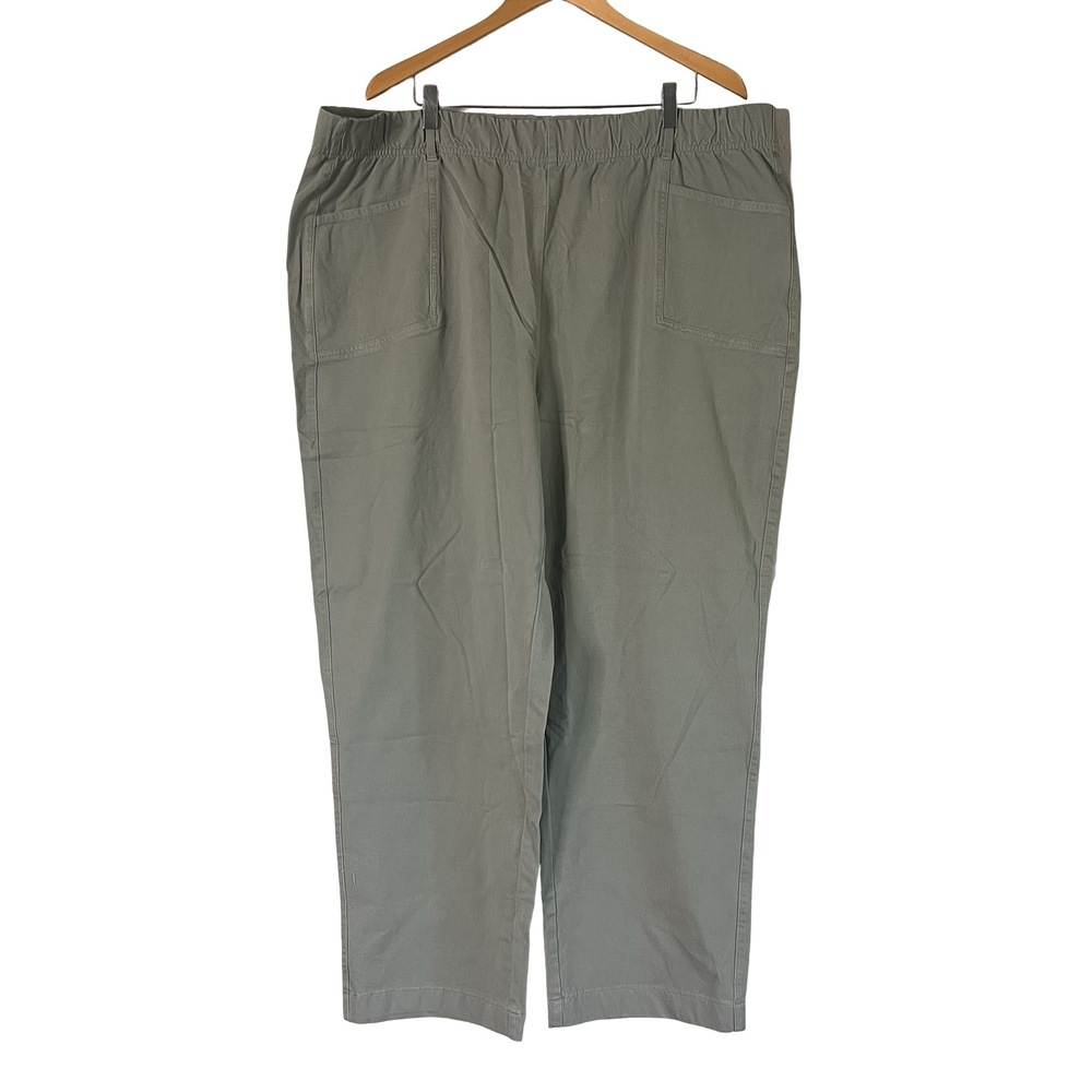 A683179 AnyBody All-Stretch Twill Straight Leg Ankle Pants Sage 2X Tall